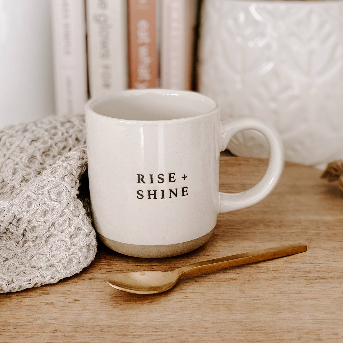 Rise and Shine Stoneware Coffee Mug - Home Decor & Gifts