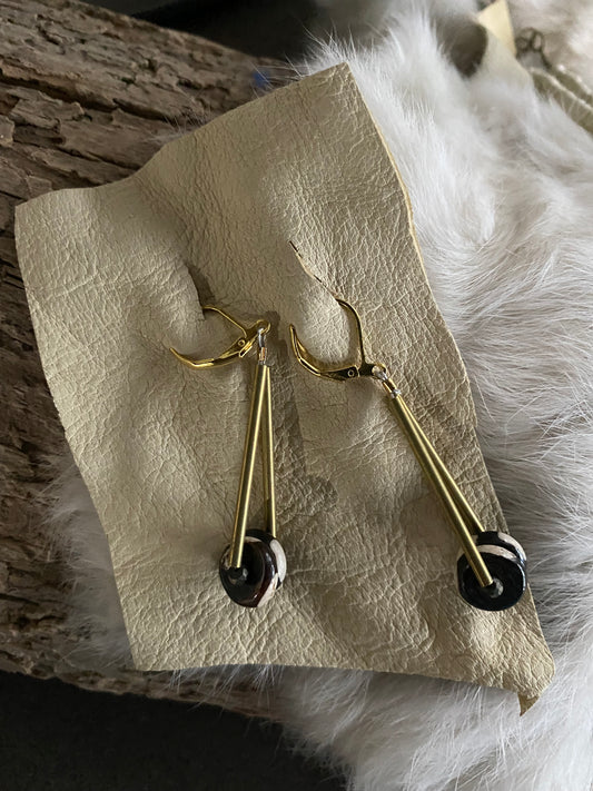 Black and White Double Earring